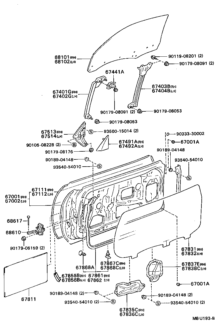 67002-20780 PANEL SUB-ASSY, FRONT DOOR, LH product image