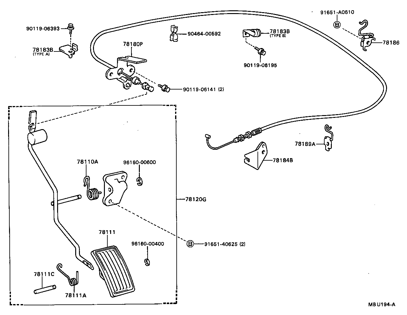 78180-2B550 CABLE ASSY, ACCELERATOR CONTROL product image