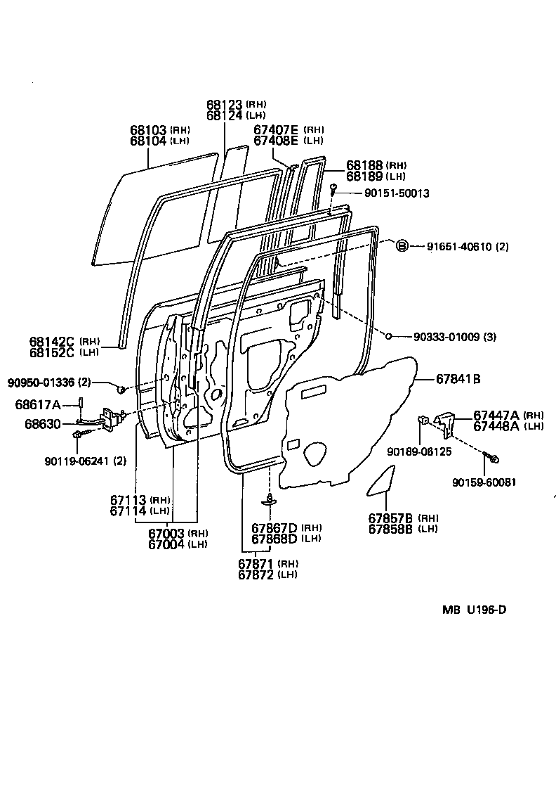 Toyota 67004-60111 PANEL SUB-ASSY, REAR DOOR, LH