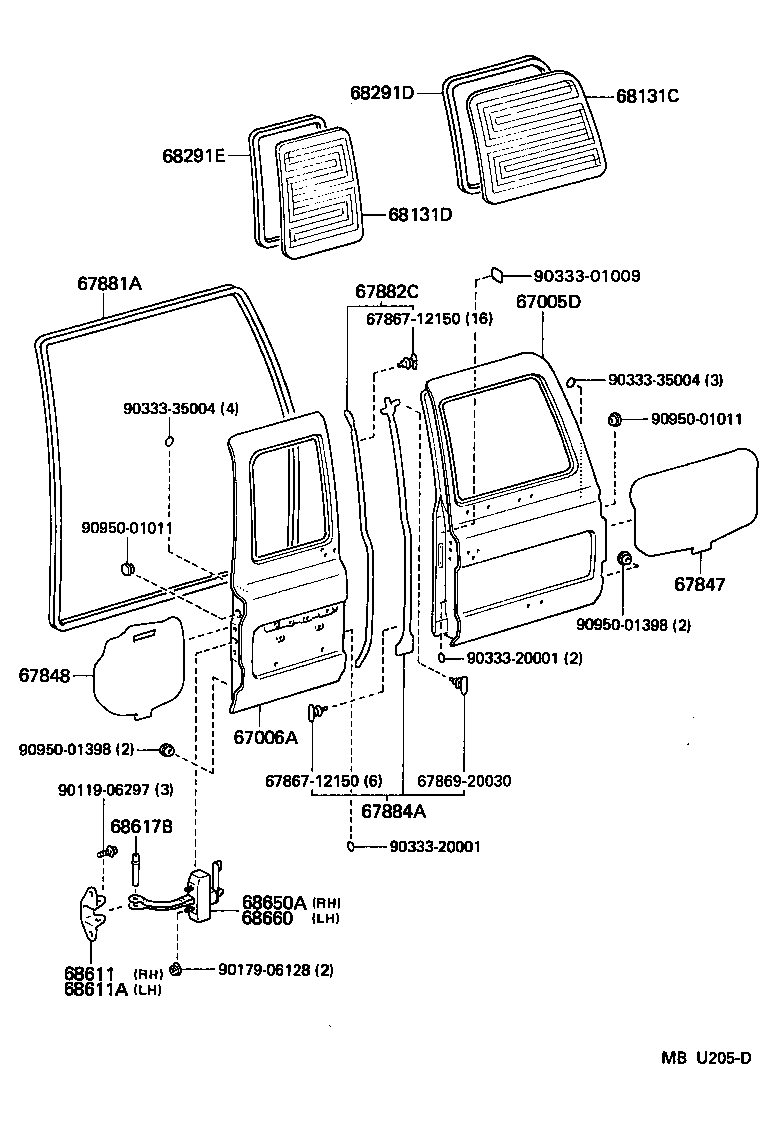 67388-60010 PROTECTOR, BACK DOOR EDGE product image