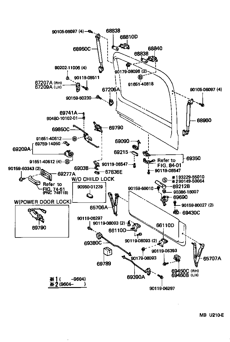 Toyota 68810-60010 HINGE ASSY, BACK DOOR, RH