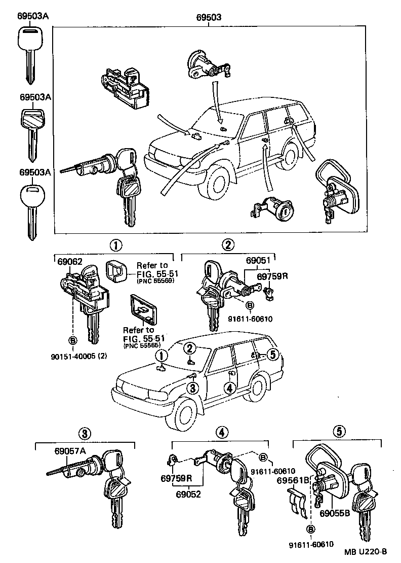 Toyota 69561-10040 RETAINER, BACK DOOR LOCK CYLINDER