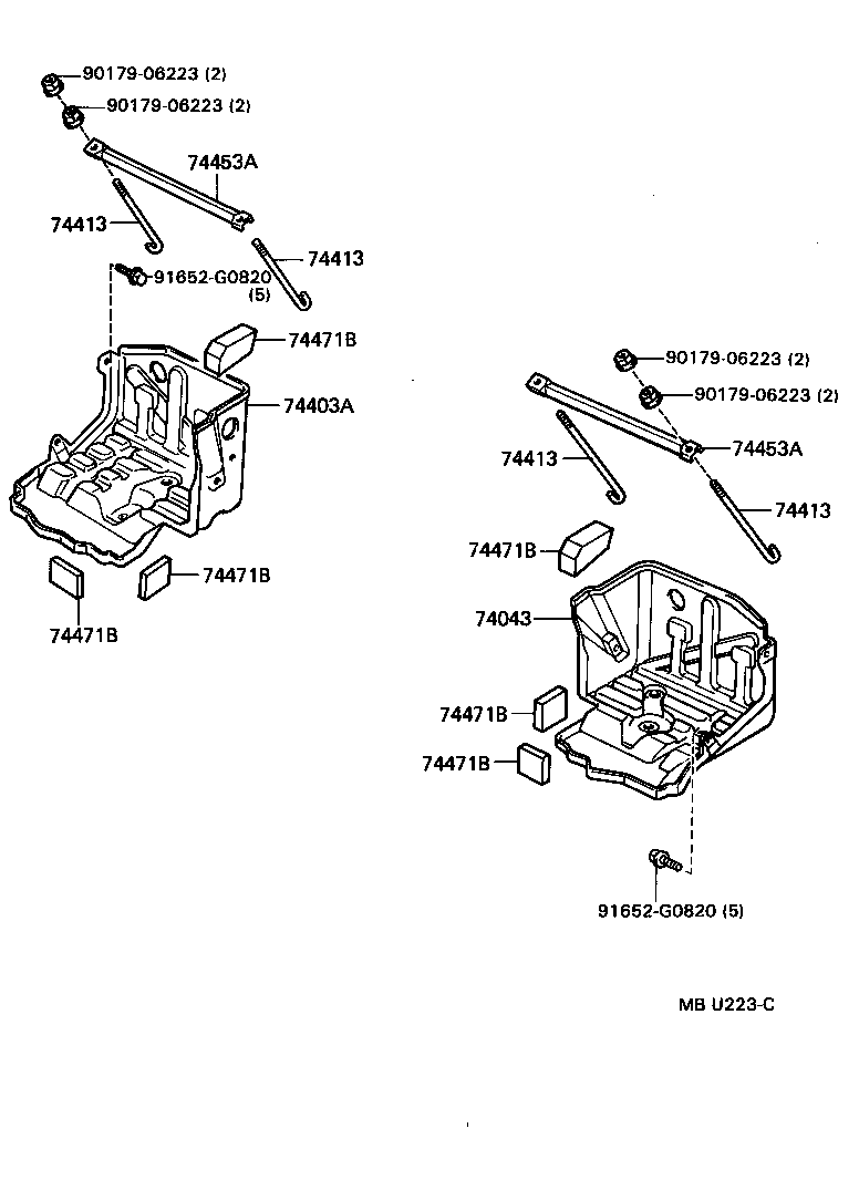 Toyota 74043-60010 CARRIER SUB-ASSY, BATTERY, NO.2