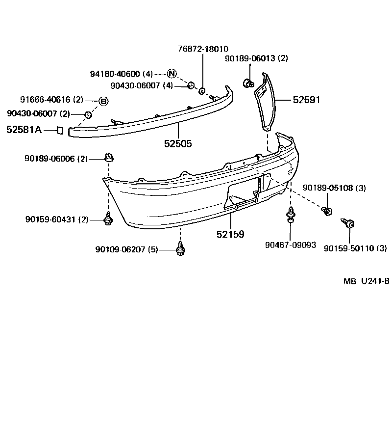 52159-18010-03 COVER, REAR BUMPER product image