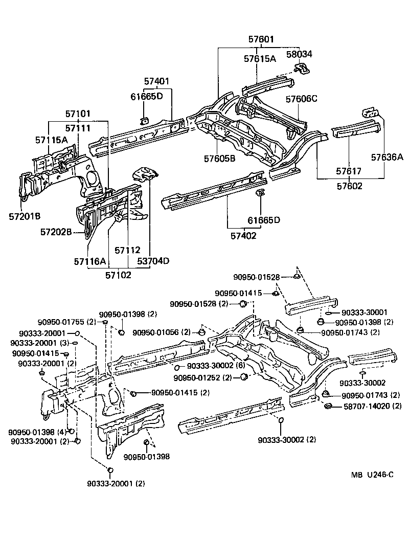 57402-18010 MEMBER SUB-ASSY, MAIN FLOOR SIDE, LH product image