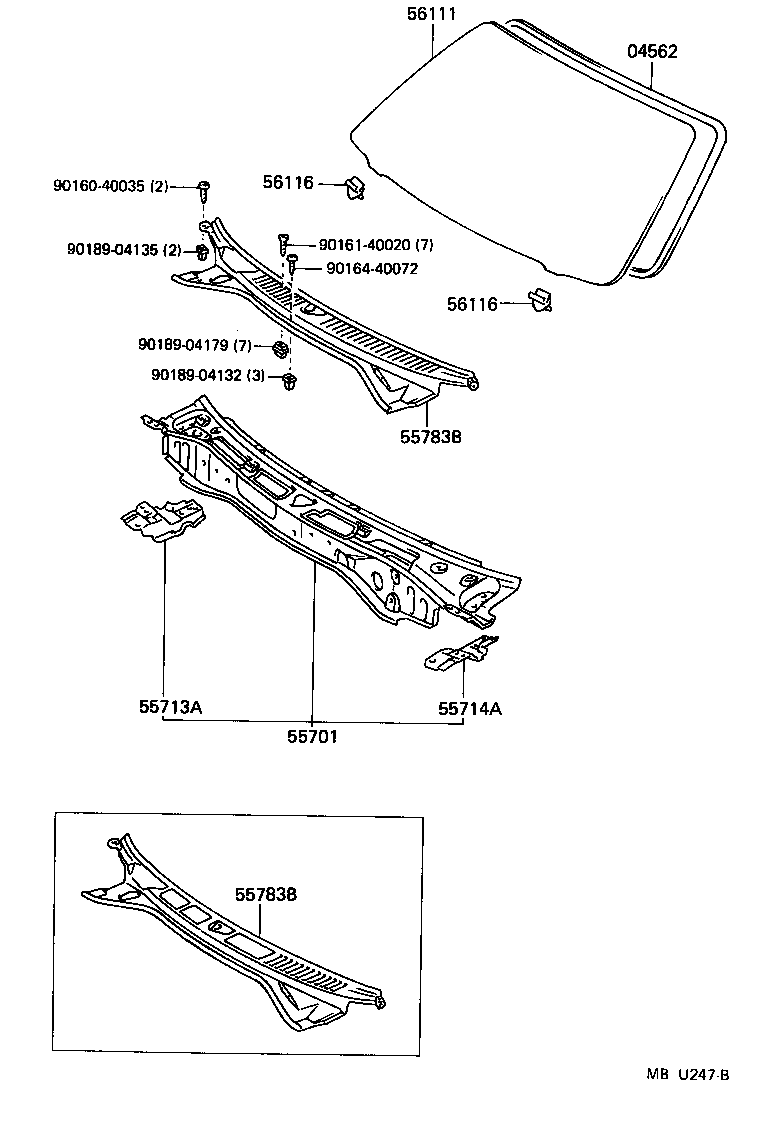 04562-18010 DAM KIT, WINDSHIELD GLASS product image
