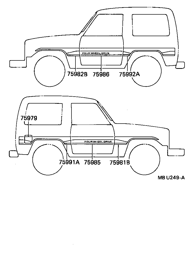 75974-60030 STRIPE, SIDE, LH NO.2(FOR LOWER) product image
