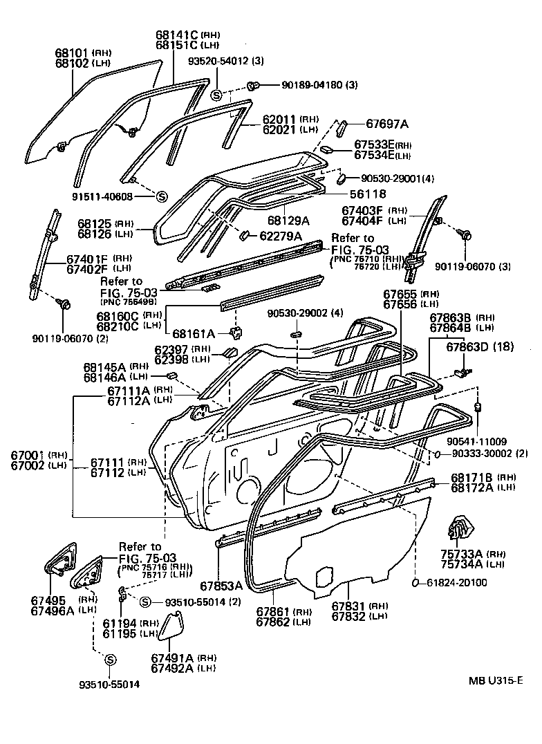 67404-18010 FRAME SUB-ASSY, FRONT DOOR, REAR LOWER LH product image