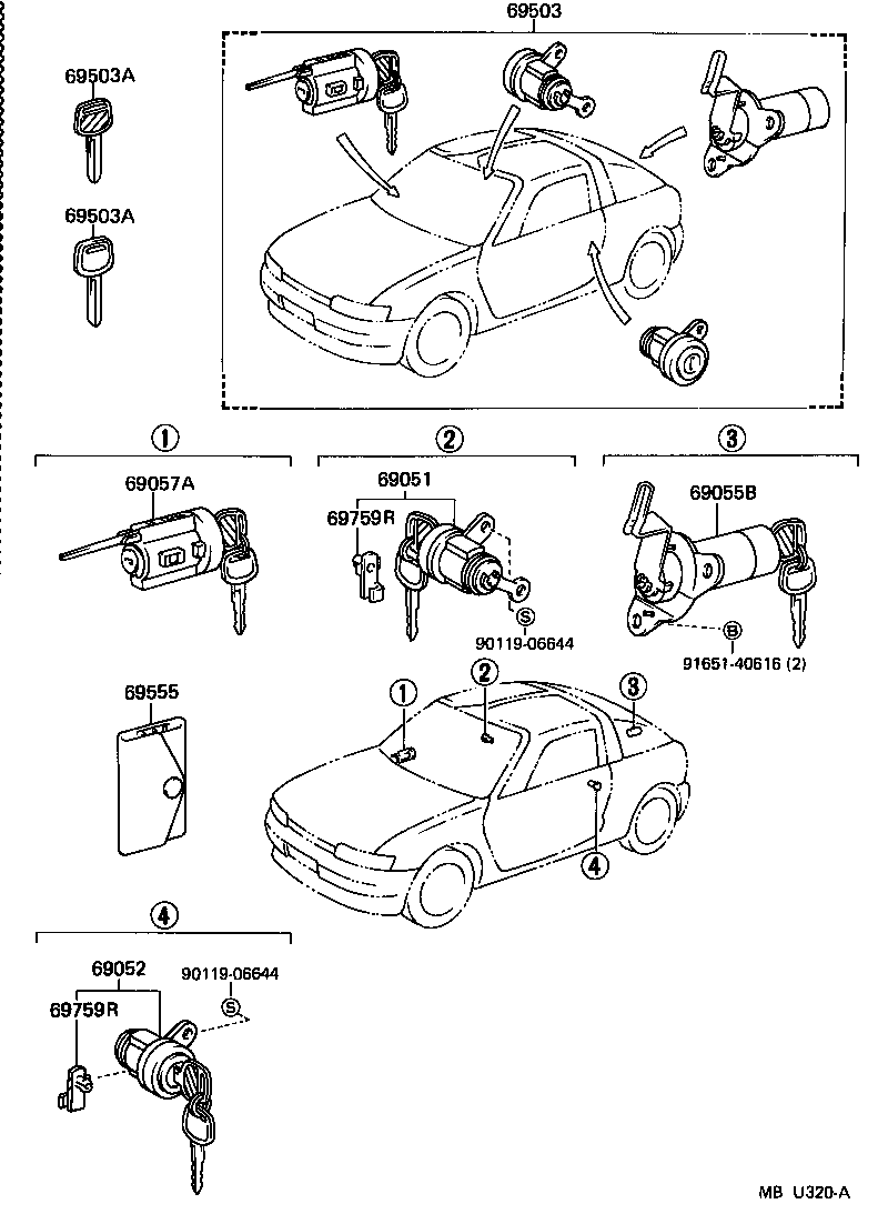 69005-18010 CYLINDER SET, LOCK product image