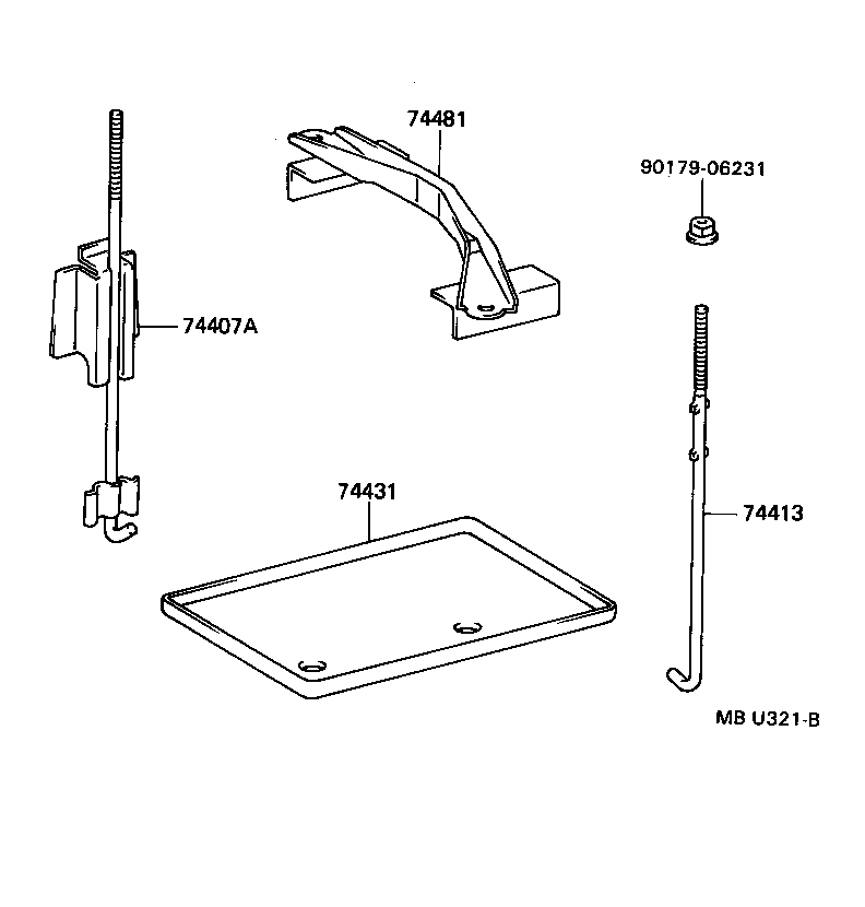 74407-18010 BOLT SUB-ASSY, BATTERY CLAMP product image