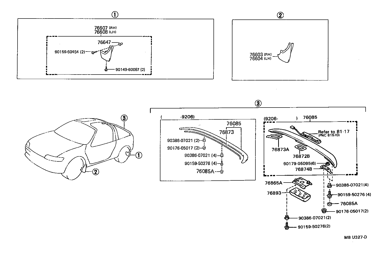76873-18010 PROTECTOR, REAR SPOILER, NO.2 product image