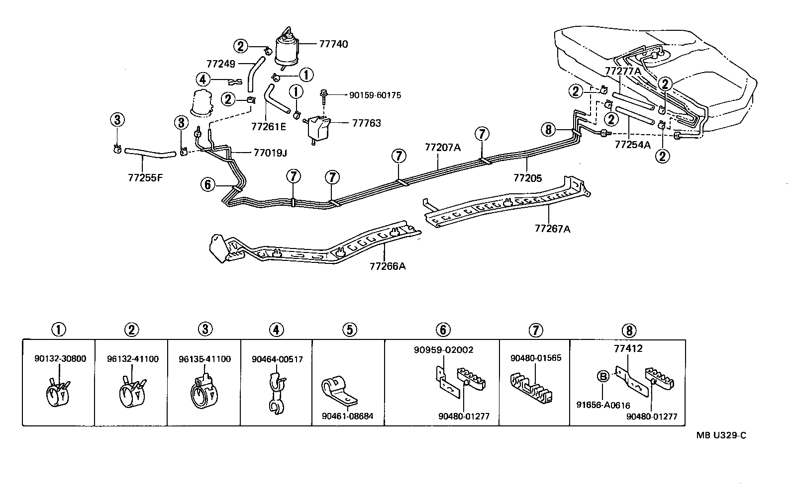 77019-18010 TUBE SUB-ASSY, FUEL TANK TO CANISTER product image