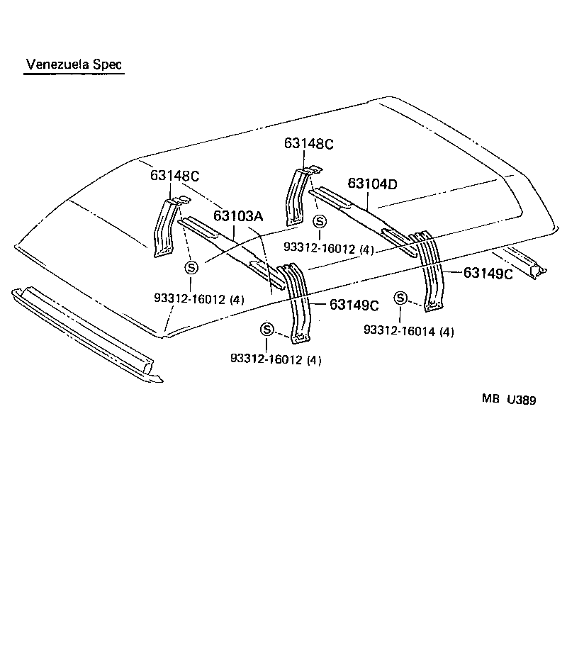 63241-60020 BRACKET, SLIDING ROOF HOUSING FRONT MOUNTING, RH product image