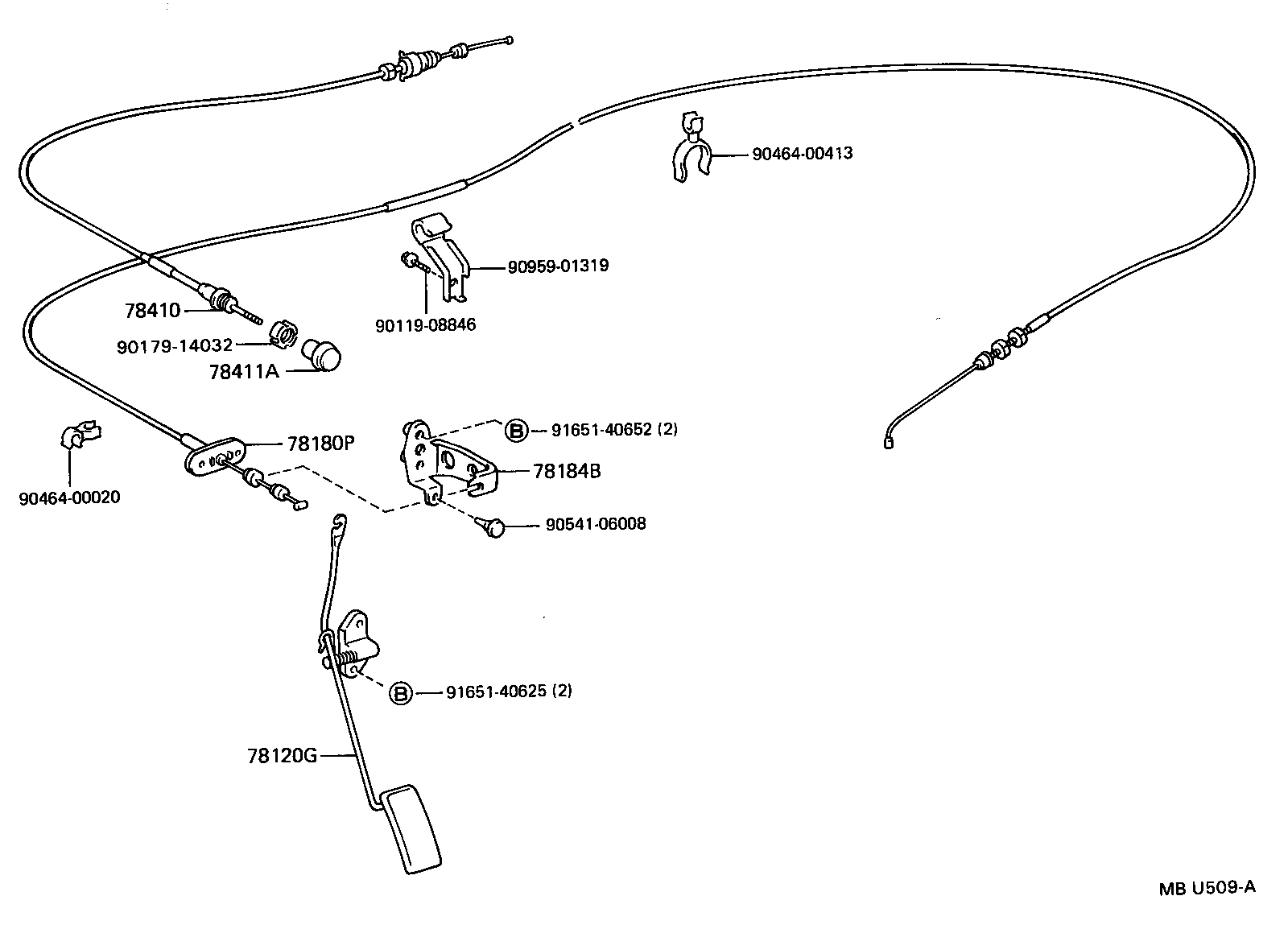 78184-60040 BRACKET, ACCELERATOR CONTROL CABLE product image