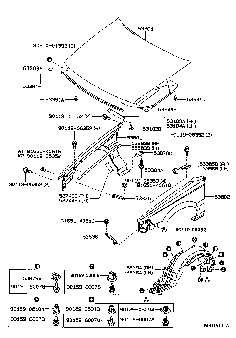 53184-12050 SEAL, HEADLAMP COVER, LH product image