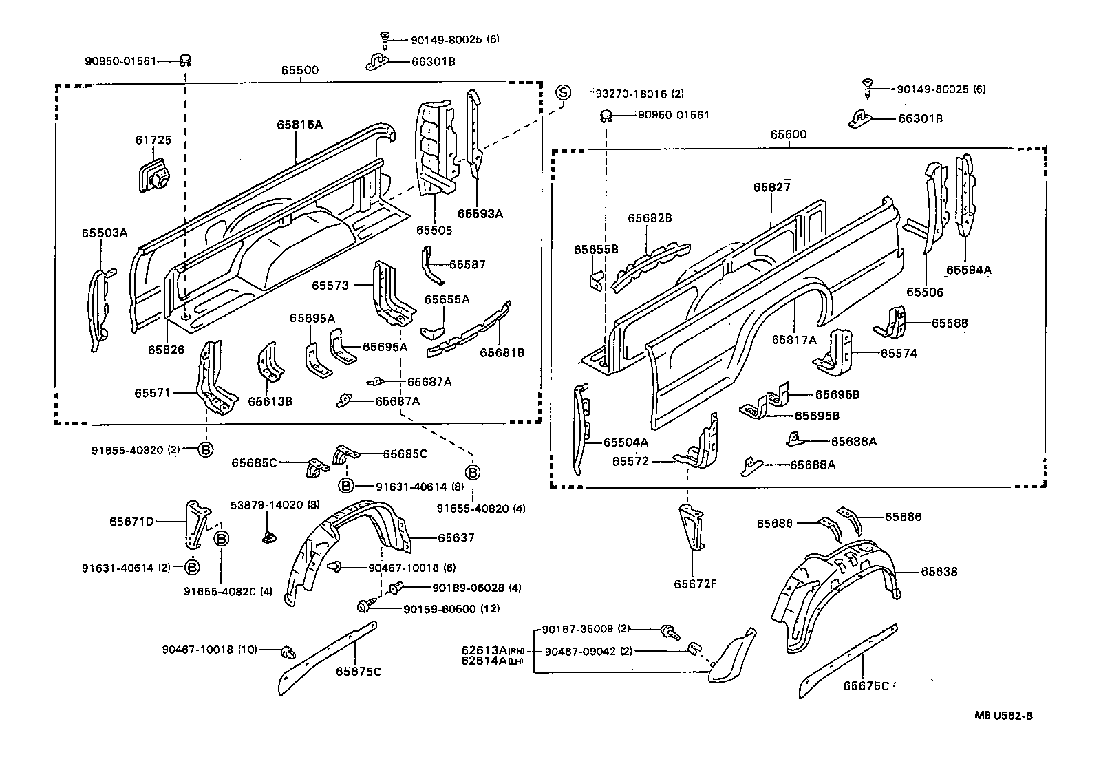 65500-89353 PANEL ASSY, REAR BODY SIDE, RH product image