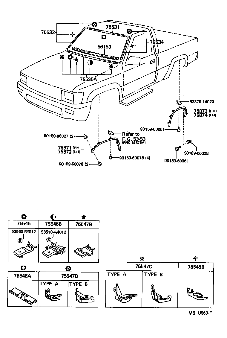 Toyota 76503-89105 MOULDING, WINDSHIELD, OUTSIDE RH