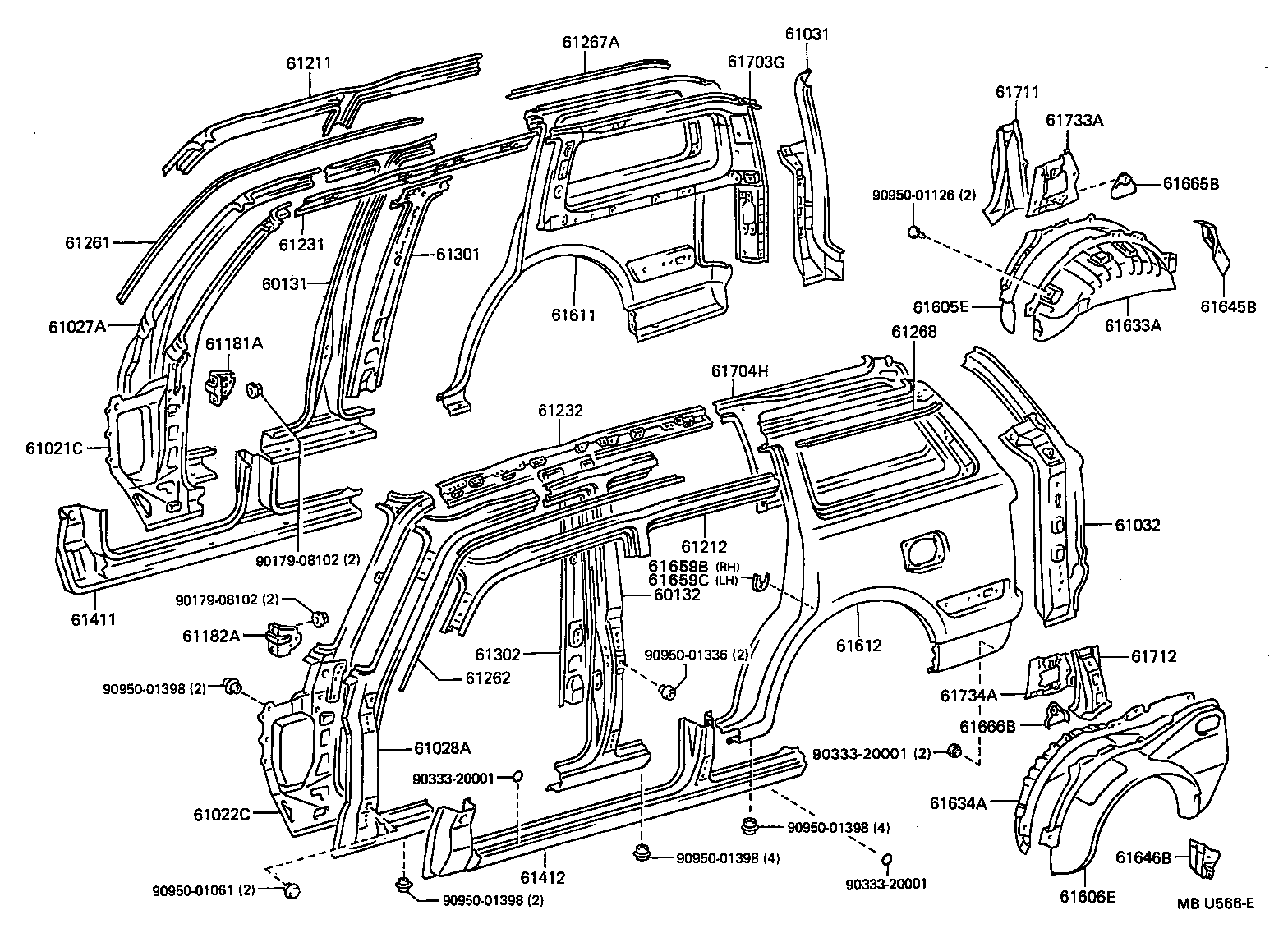60132-60010 PILLAR SUB-ASSY, CENTER BODY, NO.2 LH product image