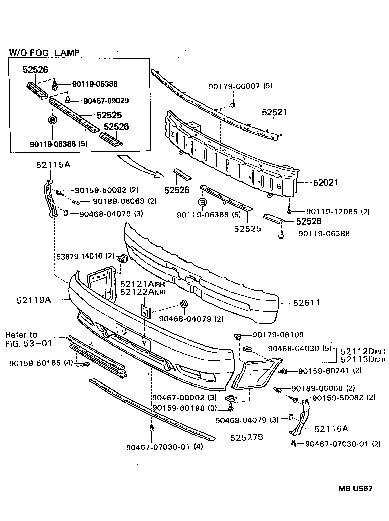 52021-20170 REINFORCEMENT SUB-ASSY, FRONT BUMPER product image