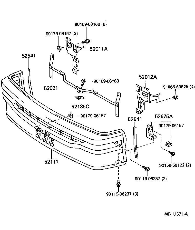52021-95701 REINFORCEMENT SUB-ASSY, FRONT BUMPER product image
