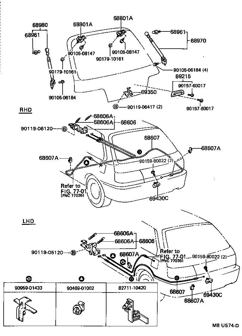 68801-10030 HINGE SUB-ASSY, BACK DOOR, UPPER product image