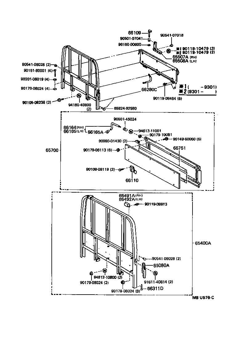 65700-92208 GATE ASSY, REAR BODY TAIL product image