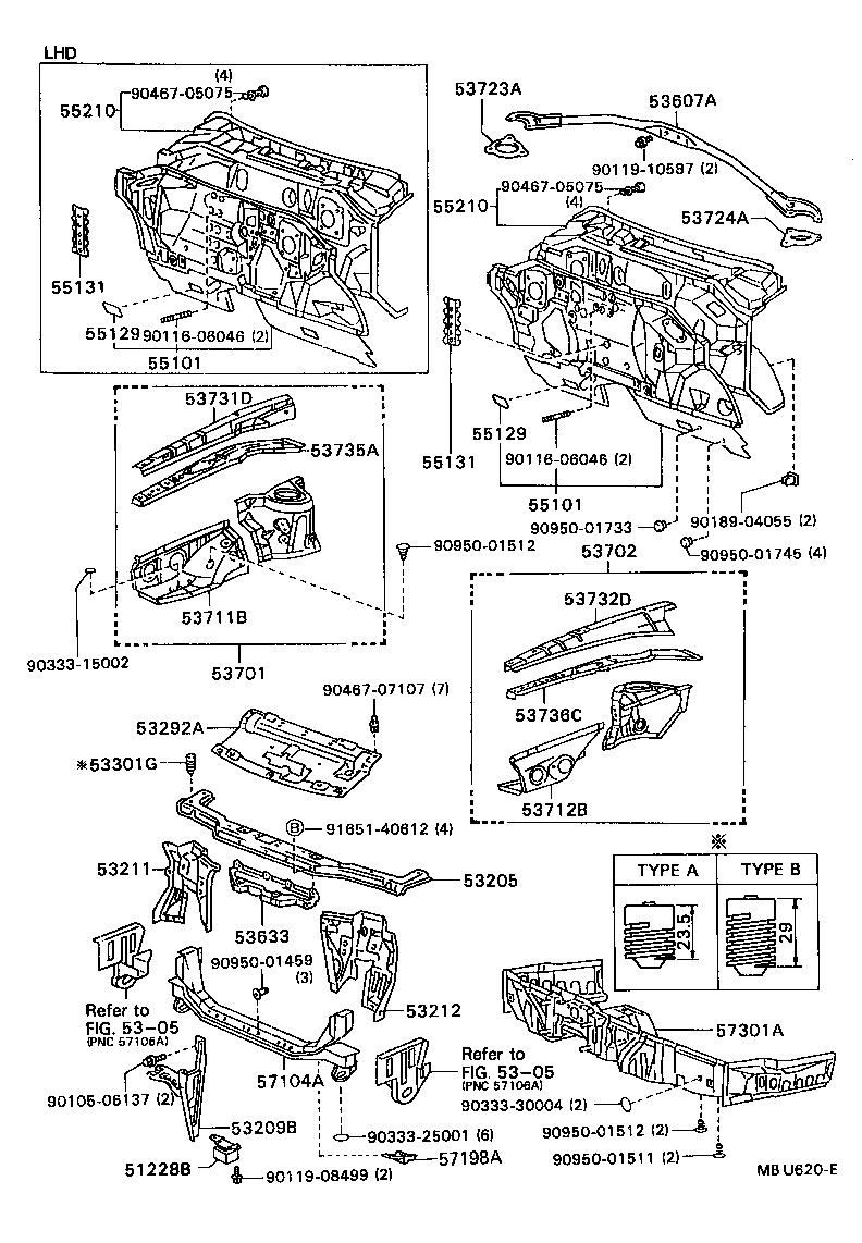 53209-20290 BRACE SUB-ASSY, HOOD LOCK SUPPORT product image