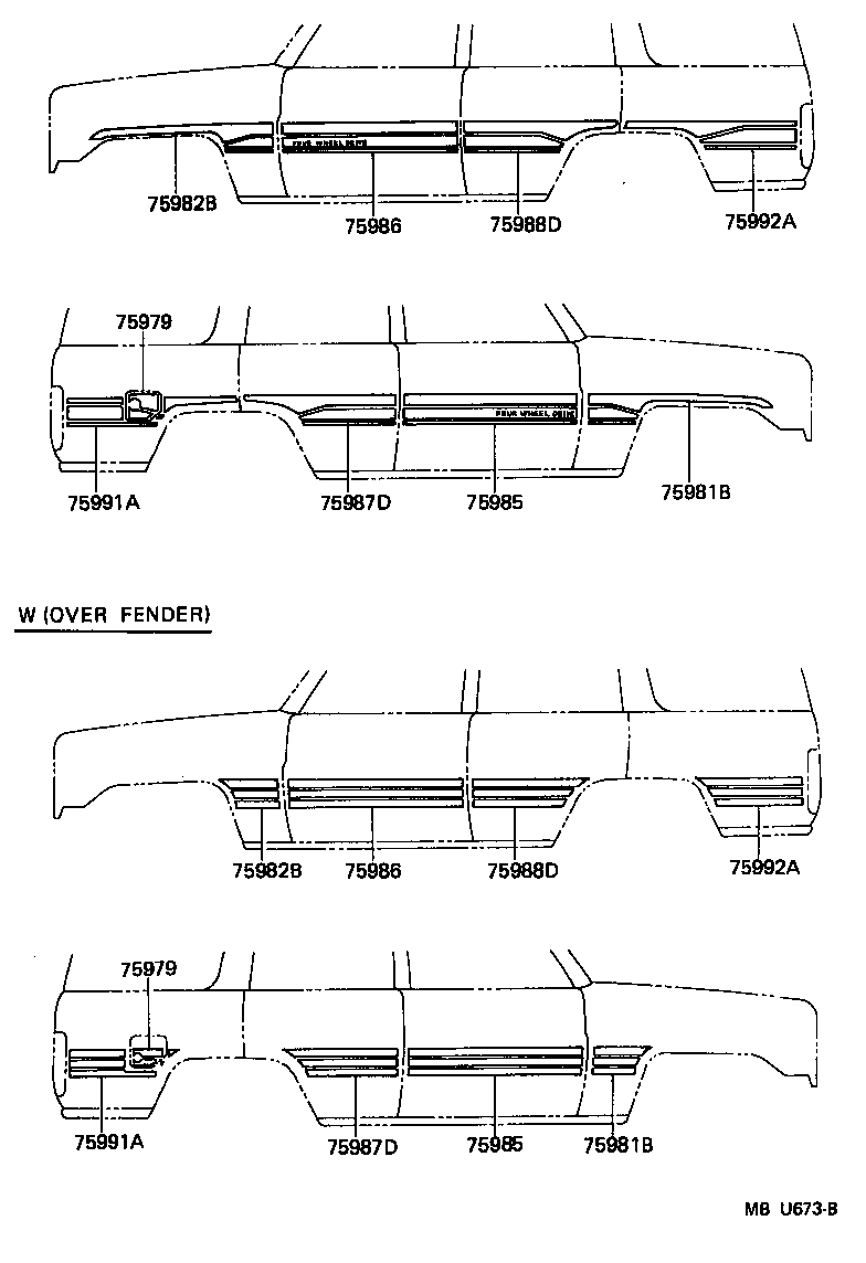 75974-60030 STRIPE, SIDE, LH NO.2(FOR LOWER) product image