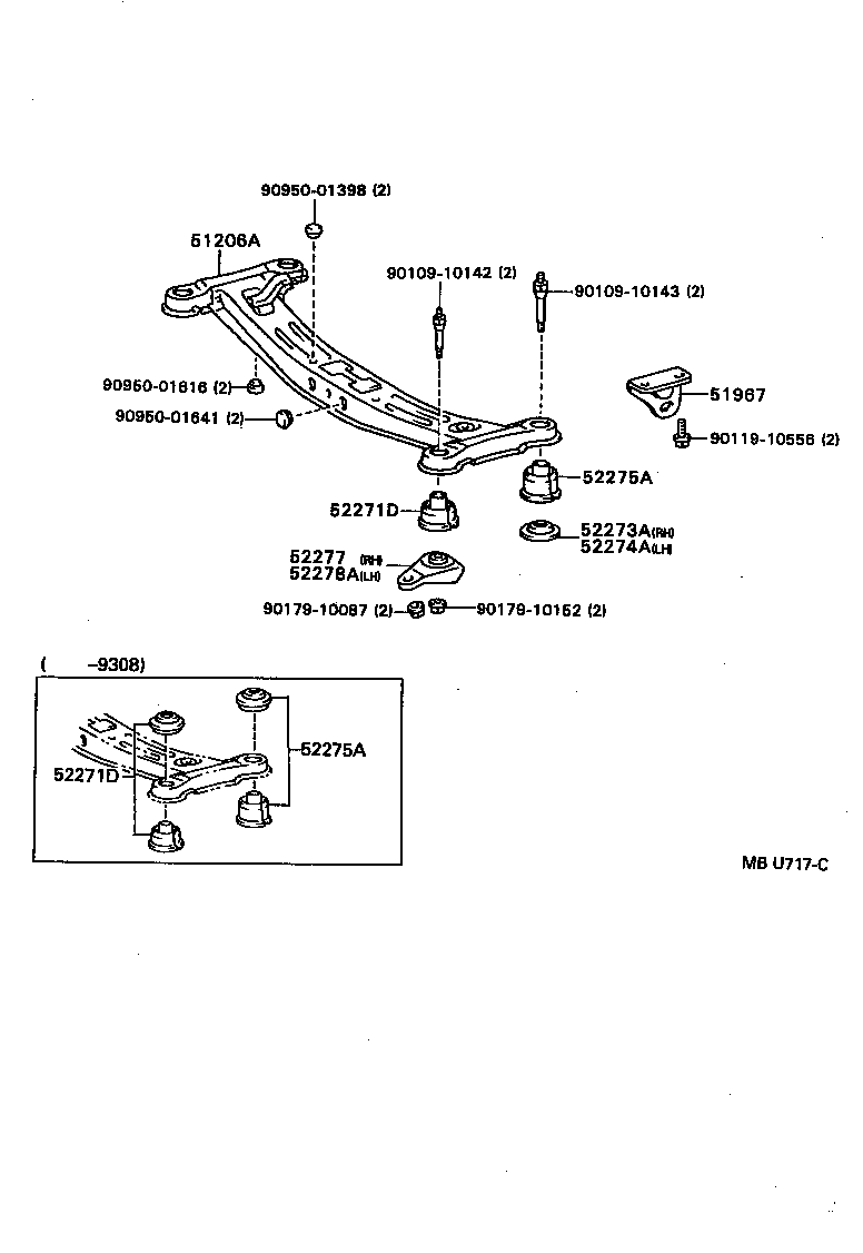 51206-32030 MEMBER SUB-ASSY, REAR SUSPENSION product image