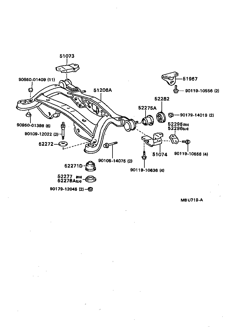51206-32030 MEMBER SUB-ASSY, REAR SUSPENSION product image