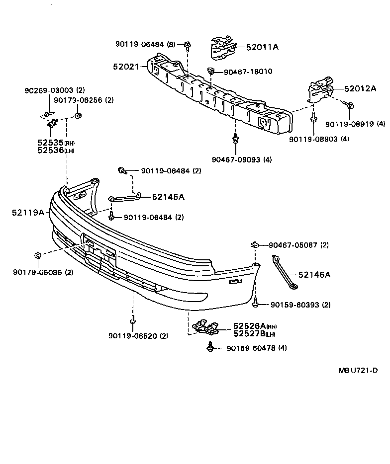 52021-32130 REINFORCEMENT SUB-ASSY, FRONT BUMPER product image