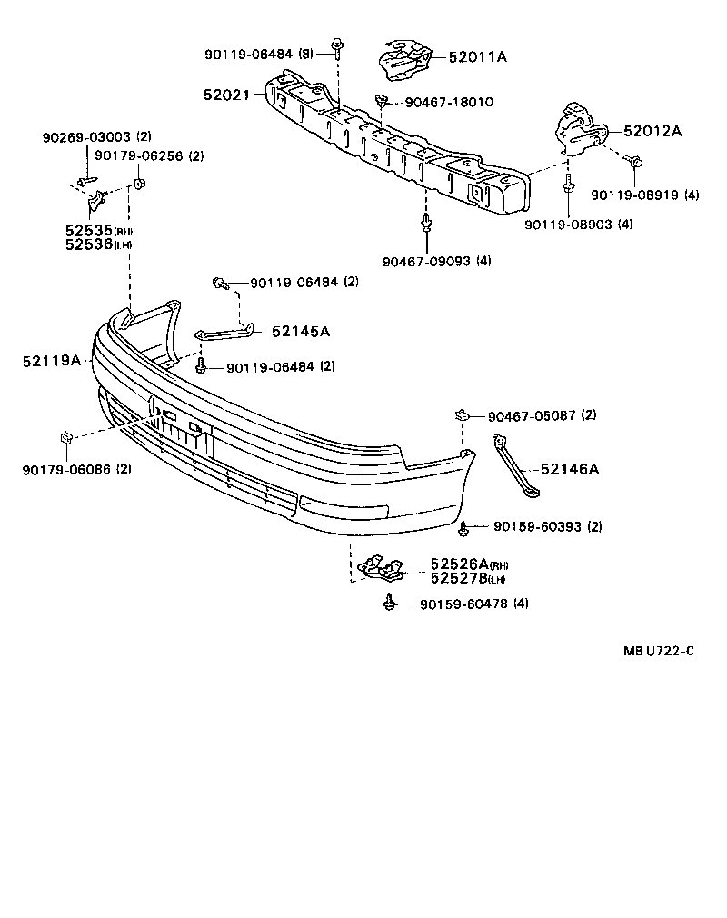 52021-32130 REINFORCEMENT SUB-ASSY, FRONT BUMPER product image