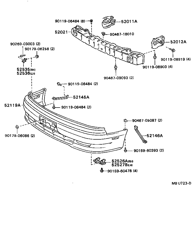 52021-32130 REINFORCEMENT SUB-ASSY, FRONT BUMPER product image
