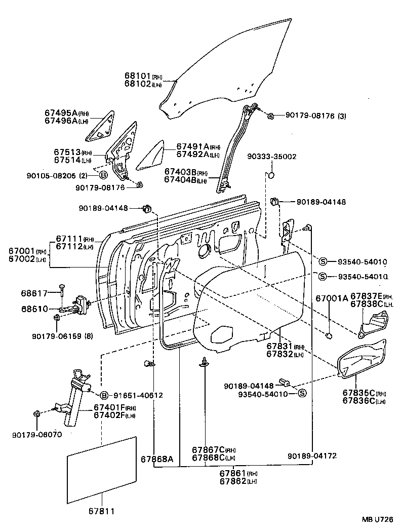 67513-20030 BRACKET, FRONT DOOR MIRROR, RH product image