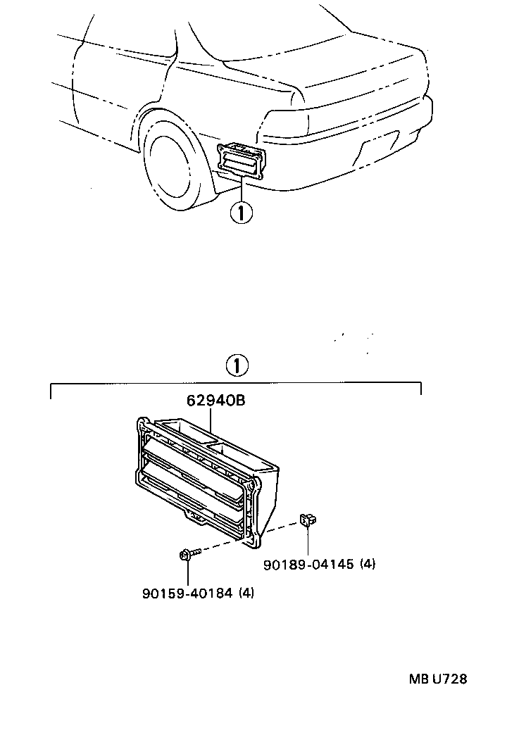 62940-33010 DUCT ASSY, QUARTER VENT, LH product image