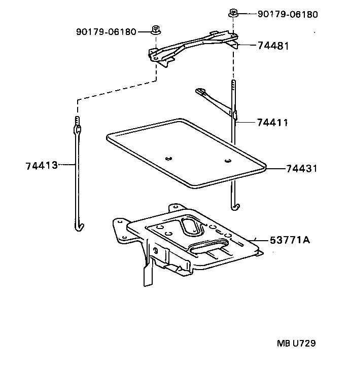 74404-32090 CLAMP, BATTERY HOLD DOWN product image