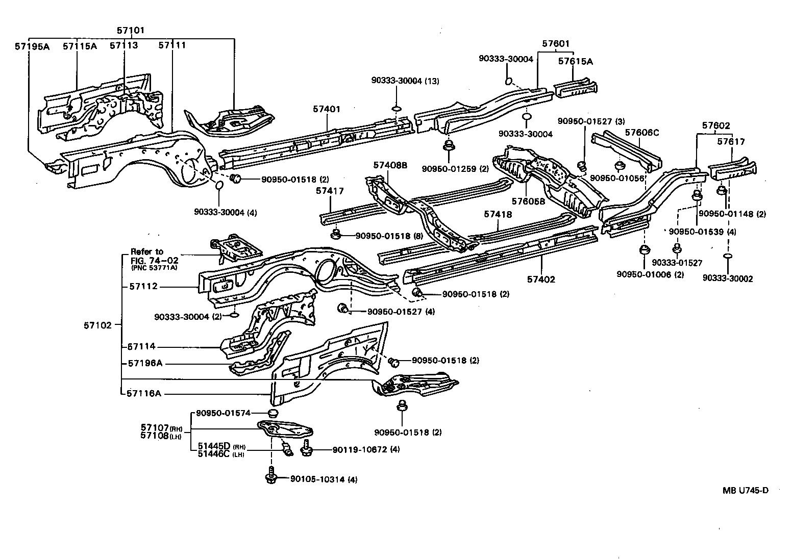 51446-32010 BRACKET, ENGINE UNDER COVER, LH product image