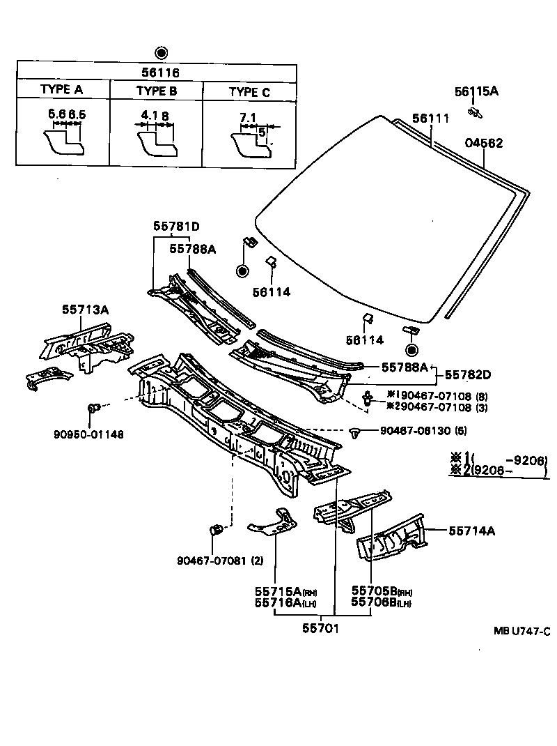 55706-32020 PANEL SUB-ASSY, COWL TOP SIDE, LH product image