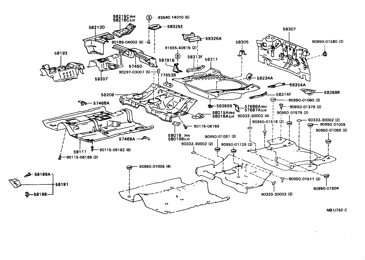 58019-20010 REINFORCEMENT SUB-ASSY, BELT ANCHOR, NO.4 LH product image