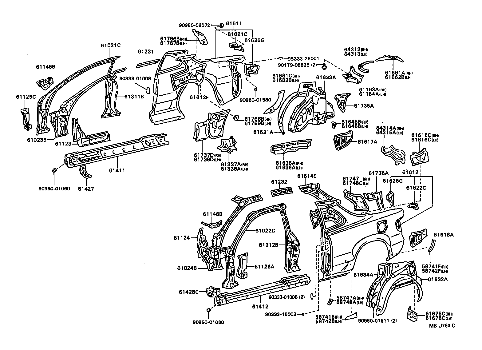 61023-20060 PILLAR SUB-ASSY, FRONT BODY, INNER RH product image