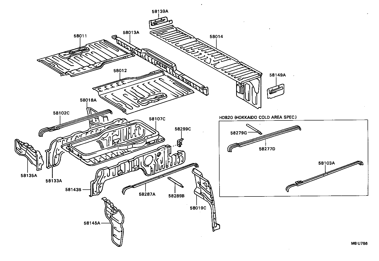 58012-90B06 PANEL SUB-ASSY, FRONT FLOOR SIDE, LH product image