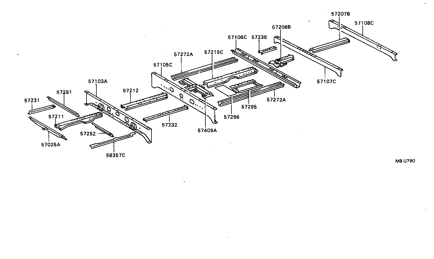 57436-90B00 STRENGTH, UPPER REAR FLOOR, NO.2 product image