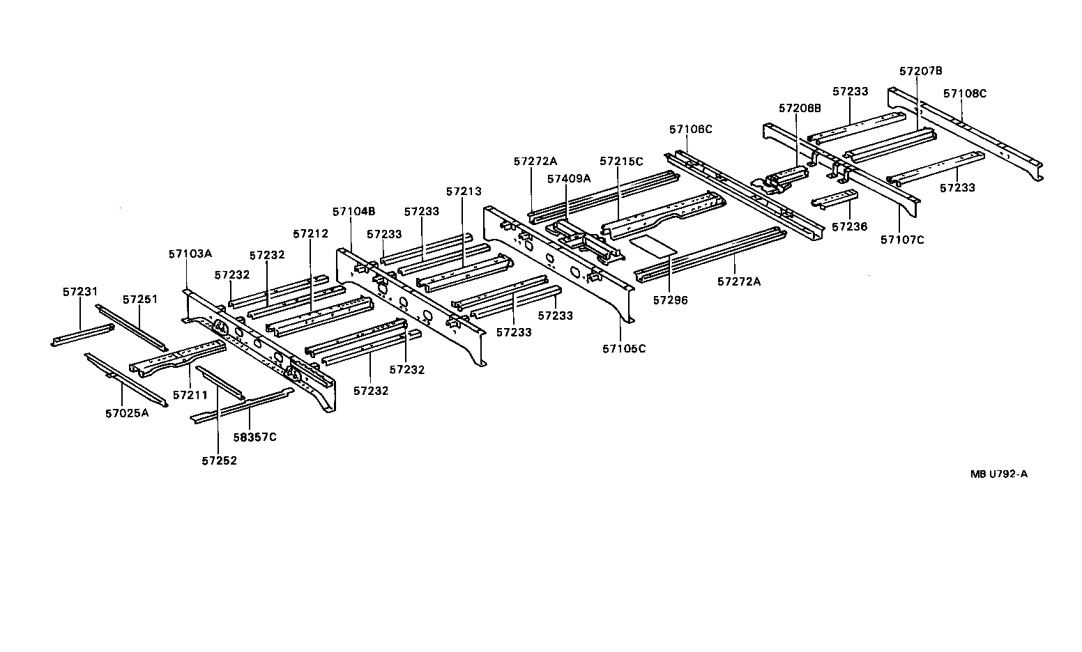 57436-90B00 STRENGTH, UPPER REAR FLOOR, NO.2 product image