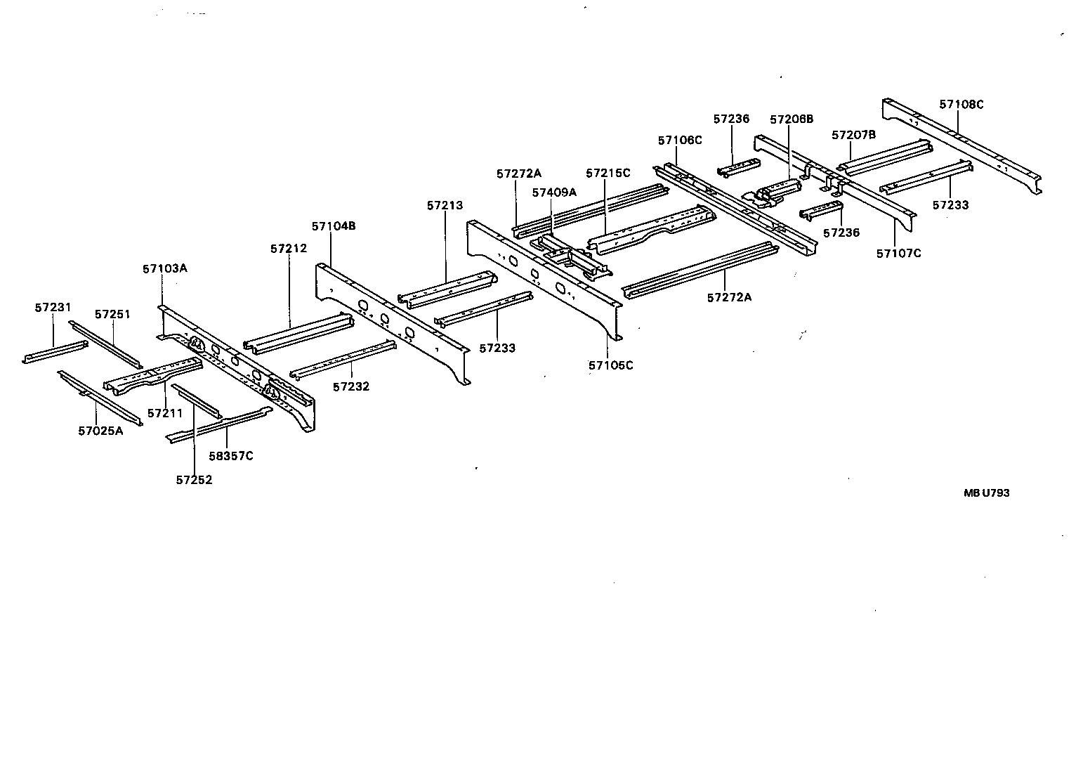 57103-90B09 CROSSMENBER SUB-ASSY, FLOOR, NO.3 product image