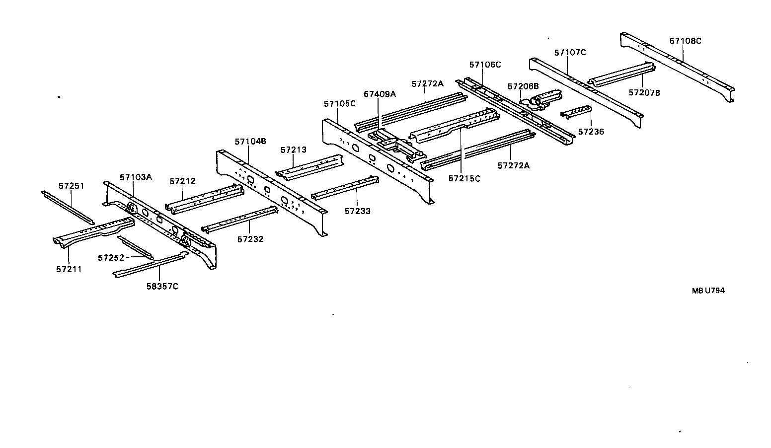 57436-90B00 STRENGTH, UPPER REAR FLOOR, NO.2 product image