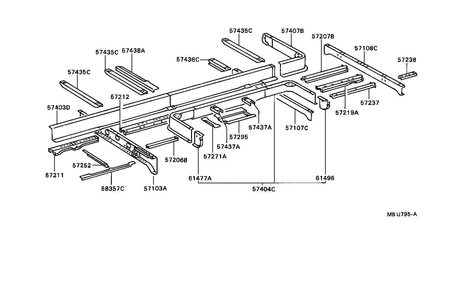 57436-90B00 STRENGTH, UPPER REAR FLOOR, NO.2 product image