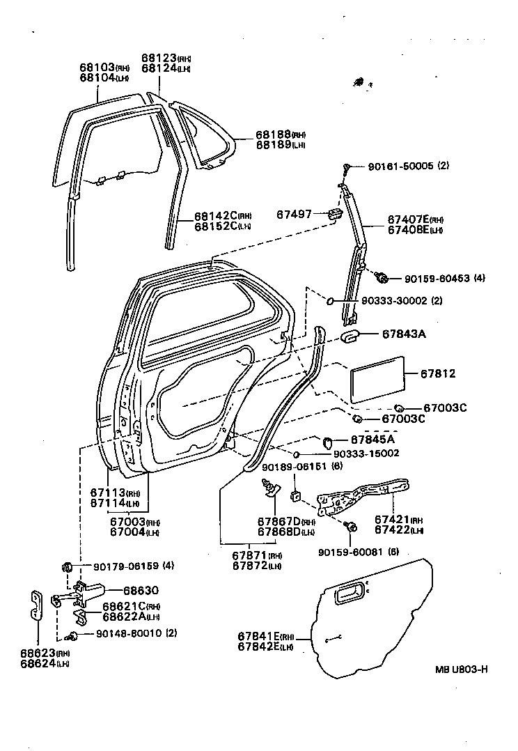 67003-32290 PANEL SUB-ASSY, REAR DOOR, RH product image