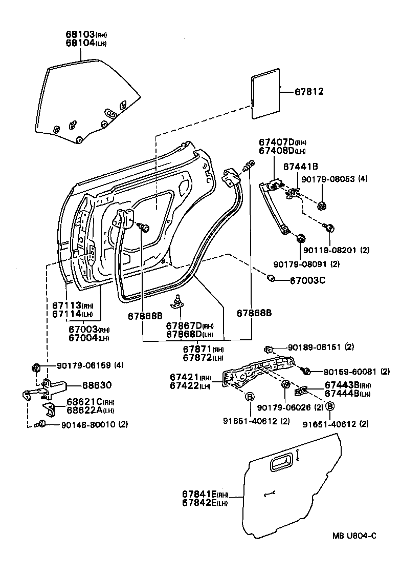 67003-32290 PANEL SUB-ASSY, REAR DOOR, RH product image