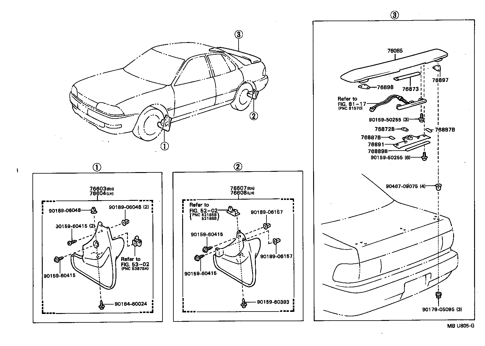 76889-22010 SEAL, REAR SPOILER, NO.1 product image