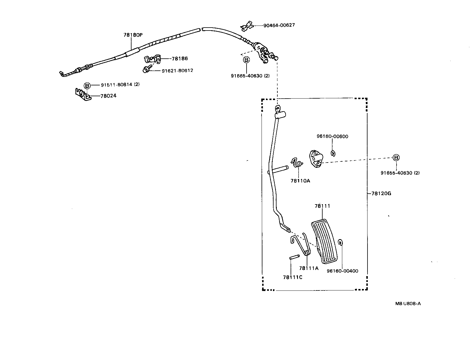 90508-28004 SPRING (FOR ACCELERATOR PEDAL ROD) product image